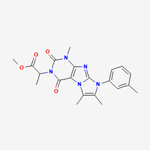 molecular formula C21H23N5O4 B2382066 methyl 2-(1,6,7-trimethyl-2,4-dioxo-8-(m-tolyl)-1H-imidazo[2,1-f]purin-3(2H,4H,8H)-yl)propanoate CAS No. 887455-95-0