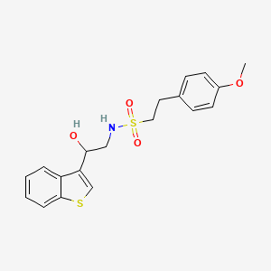 molecular formula C19H21NO4S2 B2382067 N-(2-(benzo[b]thiophen-3-yl)-2-hydroxyethyl)-2-(4-methoxyphenyl)ethanesulfonamide CAS No. 2034594-10-8