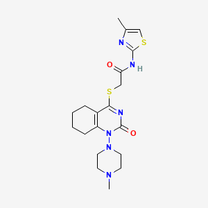 2-((1-(4-methylpiperazin-1-yl)-2-oxo-1,2,5,6,7,8-hexahydroquinazolin-4-yl)thio)-N-(4-methylthiazol-2-yl)acetamide