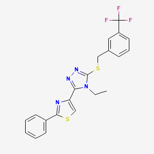 4-ethyl-3-(2-phenyl-1,3-thiazol-4-yl)-5-{[3-(trifluoromethyl)benzyl]sulfanyl}-4H-1,2,4-triazole