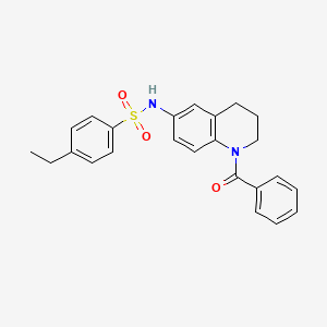 molecular formula C24H24N2O3S B2382072 N-(1-苯甲酰-1,2,3,4-四氢喹啉-6-基)-4-乙基苯磺酰胺 CAS No. 946210-61-3