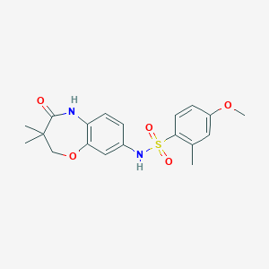 N-(3,3-dimethyl-4-oxo-2,3,4,5-tetrahydrobenzo[b][1,4]oxazepin-8-yl)-4-methoxy-2-methylbenzenesulfonamide