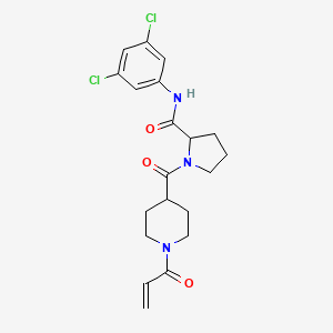 N-(3,5-Dichlorophenyl)-1-(1-prop-2-enoylpiperidine-4-carbonyl)pyrrolidine-2-carboxamide
