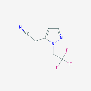 molecular formula C7H6F3N3 B2382093 2-(1-(2,2,2-Trifluoroethyl)-1H-pyrazol-5-yl)acetonitrile CAS No. 1378831-53-8