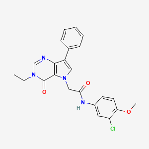 N-(3-chloro-4-methoxyphenyl)-2-(3-ethyl-4-oxo-7-phenyl-3,4-dihydro-5H-pyrrolo[3,2-d]pyrimidin-5-yl)acetamide