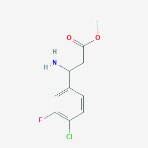 molecular formula C10H11ClFNO2 B2382108 Methyl 3-amino-3-(4-chloro-3-fluorophenyl)propanoate CAS No. 1250571-73-3