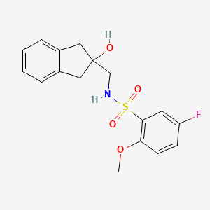 5-fluoro-N-((2-hydroxy-2,3-dihydro-1H-inden-2-yl)methyl)-2-methoxybenzenesulfonamide
