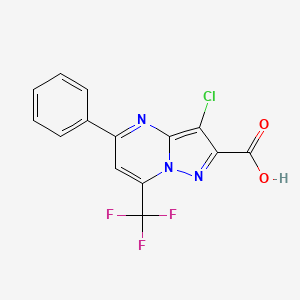3-Chloro-5-phenyl-7-(trifluoromethyl)pyrazolo[1,5-a]pyrimidine-2-carboxylic acid