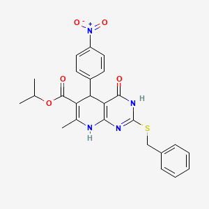 Isopropyl 2-(benzylthio)-7-methyl-5-(4-nitrophenyl)-4-oxo-3,4,5,8-tetrahydropyrido[2,3-d]pyrimidine-6-carboxylate