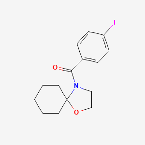 molecular formula C15H18INO2 B2382120 (4-Iodophenyl)(1-oxa-4-azaspiro[4.5]dec-4-yl)methanone CAS No. 861209-88-3