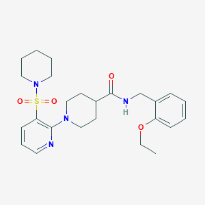 5-[1-cyclopentyl-4-(4-fluorophenyl)-1H-imidazol-5-yl]-N-(3,4-dimethoxyphenyl)-2-furamide