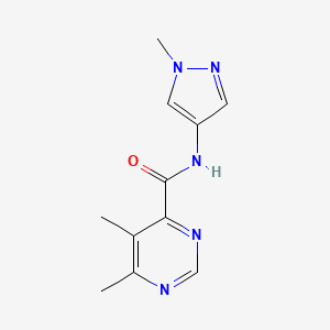 molecular formula C11H13N5O B2382132 5,6-Dimethyl-N-(1-methylpyrazol-4-yl)pyrimidine-4-carboxamide CAS No. 2415556-34-0