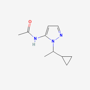 molecular formula C10H15N3O B2382133 N-[2-(1-cyclopropylethyl)pyrazol-3-yl]acetamide CAS No. 1181549-39-2