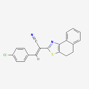 molecular formula C20H13ClN2S B2382140 (E)-3-(4-氯苯基)-2-(4,5-二氢苯并[e][1,3]苯并噻唑-2-基)丙-2-烯腈 CAS No. 333319-17-8