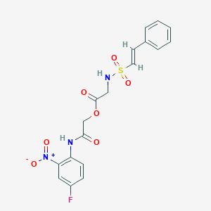 [2-(4-fluoro-2-nitroanilino)-2-oxoethyl] 2-[[(E)-2-phenylethenyl]sulfonylamino]acetate