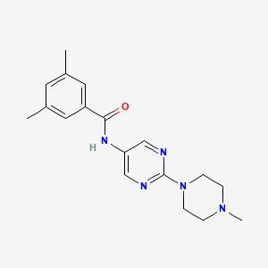 3,5-dimethyl-N-(2-(4-methylpiperazin-1-yl)pyrimidin-5-yl)benzamide