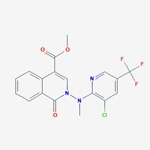 molecular formula C18H13ClF3N3O3 B2382149 Methyl 2-[[3-chloro-5-(trifluoromethyl)-2-pyridinyl](methyl)amino]-1-oxo-1,2-dihydro-4-isoquinolinecarboxylate CAS No. 338793-07-0