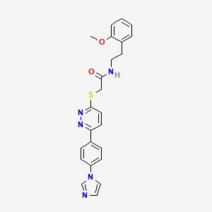 molecular formula C24H23N5O2S B2382152 2-((6-(4-(1H-咪唑-1-基)苯基)吡啶并嘧啶-3-基)硫代)-N-(2-甲氧基苯乙基)乙酰胺 CAS No. 896301-00-1