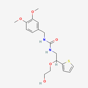 1-(3,4-Dimethoxybenzyl)-3-(2-(2-hydroxyethoxy)-2-(thiophen-2-yl)ethyl)urea