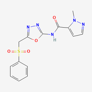 1-methyl-N-(5-((phenylsulfonyl)methyl)-1,3,4-oxadiazol-2-yl)-1H-pyrazole-5-carboxamide