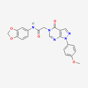 molecular formula C21H17N5O5 B2382162 N-(1,3-benzodioxol-5-yl)-2-[1-(4-methoxyphenyl)-4-oxopyrazolo[3,4-d]pyrimidin-5-yl]acetamide CAS No. 841212-67-7