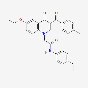molecular formula C29H28N2O4 B2382163 2-(6-ethoxy-3-(4-methylbenzoyl)-4-oxoquinolin-1(4H)-yl)-N-(4-ethylphenyl)acetamide CAS No. 898345-03-4