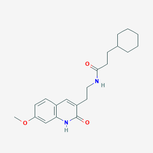3-cyclohexyl-N-(2-(7-methoxy-2-oxo-1,2-dihydroquinolin-3-yl)ethyl)propanamide