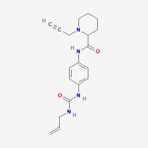 molecular formula C19H24N4O2 B2382175 N-(4-{[(prop-2-en-1-yl)carbamoyl]amino}phenyl)-1-(prop-2-yn-1-yl)piperidine-2-carboxamide CAS No. 1258653-58-5
