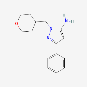 molecular formula C15H19N3O B2382176 1-(氧杂-4-基甲基)-3-苯基-1H-吡唑-5-胺 CAS No. 1448854-63-4