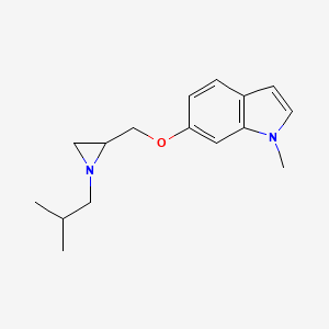 molecular formula C16H22N2O B2382190 1-Methyl-6-[[1-(2-methylpropyl)aziridin-2-yl]methoxy]indole CAS No. 2411296-95-0