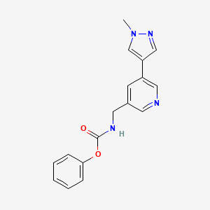molecular formula C17H16N4O2 B2382192 phenyl ((5-(1-methyl-1H-pyrazol-4-yl)pyridin-3-yl)methyl)carbamate CAS No. 2034231-79-1