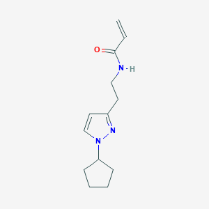 molecular formula C13H19N3O B2382193 N-[2-(1-Cyclopentylpyrazol-3-yl)ethyl]prop-2-enamide CAS No. 2411263-33-5