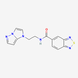 molecular formula C14H12N6OS B2382205 N-(2-(1H-imidazo[1,2-b]pyrazol-1-yl)ethyl)benzo[c][1,2,5]thiadiazole-5-carboxamide CAS No. 1797823-18-7