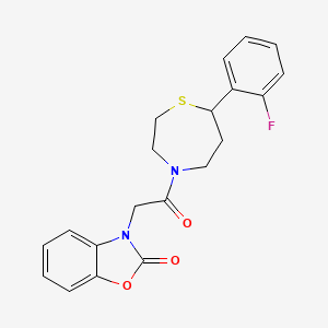 3-(2-(7-(2-fluorophenyl)-1,4-thiazepan-4-yl)-2-oxoethyl)benzo[d]oxazol-2(3H)-one