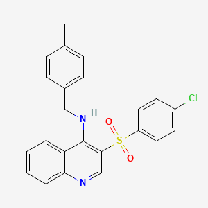 molecular formula C23H19ClN2O2S B2382213 3-((4-chlorophenyl)sulfonyl)-N-(4-methylbenzyl)quinolin-4-amine CAS No. 895640-30-9