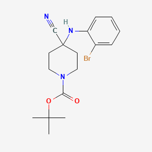 molecular formula C17H22BrN3O2 B2382214 tert-Butyl 4-((2-bromophenyl)amino)-4-cyanopiperidine-1-carboxylate CAS No. 205813-91-8