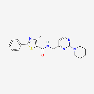 4-methyl-2-phenyl-N-((2-(piperidin-1-yl)pyrimidin-4-yl)methyl)thiazole-5-carboxamide