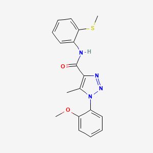 molecular formula C18H18N4O2S B2382223 1-(2-methoxyphenyl)-5-methyl-N-(2-methylsulfanylphenyl)triazole-4-carboxamide CAS No. 871323-17-0