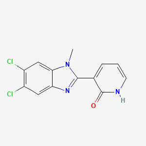 molecular formula C13H9Cl2N3O B2382224 3-(5,6-dichloro-1-methyl-1H-1,3-benzimidazol-2-yl)-2(1H)-pyridinone CAS No. 338412-04-7