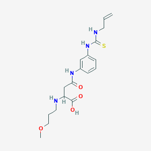molecular formula C18H26N4O4S B2382229 4-((3-(3-Allylthioureido)phenyl)amino)-2-((3-methoxypropyl)amino)-4-oxobutanoic acid CAS No. 1047981-55-4