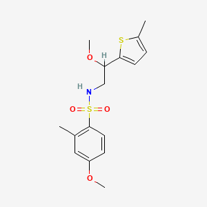 molecular formula C16H21NO4S2 B2382230 4-methoxy-N-(2-methoxy-2-(5-methylthiophen-2-yl)ethyl)-2-methylbenzenesulfonamide CAS No. 1704661-82-4
