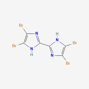 molecular formula C6H2Br4N4 B2382233 4,5-dibromo-2-(4,5-dibromo-1H-imidazol-2-yl)-1H-imidazole CAS No. 98138-00-2