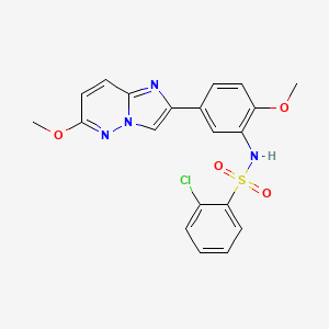 molecular formula C20H17ClN4O4S B2382234 2-chloro-N-(2-methoxy-5-(6-methoxyimidazo[1,2-b]pyridazin-2-yl)phenyl)benzenesulfonamide CAS No. 953173-72-3