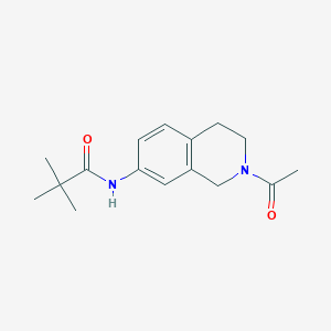 molecular formula C16H22N2O2 B2382241 N-(2-acetyl-1,2,3,4-tetrahydroisoquinolin-7-yl)pivalamide CAS No. 955756-27-1