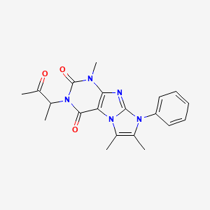 molecular formula C20H21N5O3 B2382246 4,7,8-Trimethyl-2-(3-oxobutan-2-yl)-6-phenylpurino[7,8-a]imidazole-1,3-dione CAS No. 876670-21-2