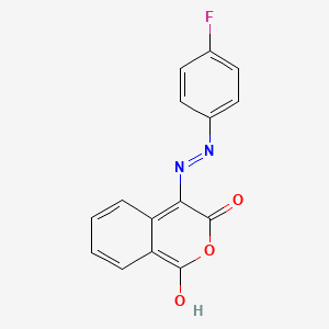 molecular formula C15H9FN2O3 B2382250 1H-异色千草酮-1,3,4-三酮-4-[N-(4-氟苯基)腙] CAS No. 339021-15-7