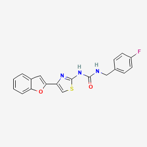 molecular formula C19H14FN3O2S B2382268 1-(4-(苯并呋喃-2-基)噻唑-2-基)-3-(4-氟苯甲基)脲 CAS No. 1207046-05-6