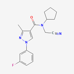 molecular formula C18H19FN4O B2382271 N-(cyanomethyl)-N-cyclopentyl-1-(3-fluorophenyl)-3-methyl-1H-pyrazole-4-carboxamide CAS No. 2094252-73-8