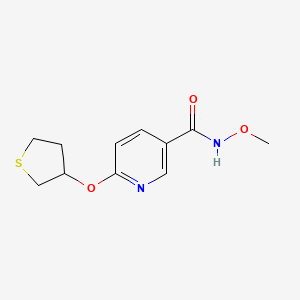 molecular formula C11H14N2O3S B2382277 N-甲氧基-6-((四氢噻吩-3-基)氧基)烟酰胺 CAS No. 2034237-90-4