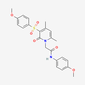 molecular formula C23H24N2O6S B2382283 N-(4-methoxyphenyl)-2-(3-((4-methoxyphenyl)sulfonyl)-4,6-dimethyl-2-oxopyridin-1(2H)-yl)acetamide CAS No. 946328-97-8